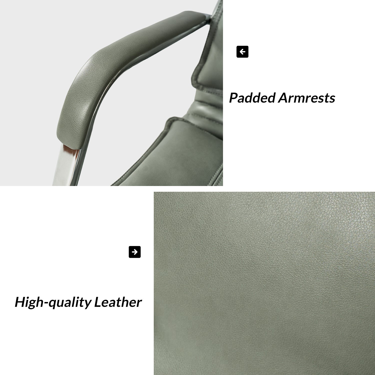 Leather Task Chair in Sage