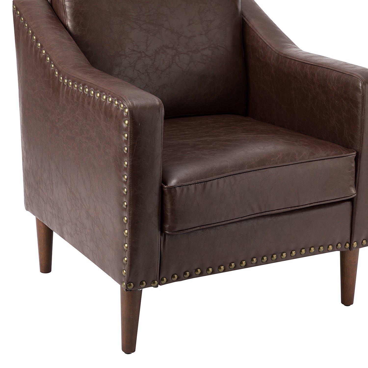 Bonita Vegan Leather Armchair in Brown