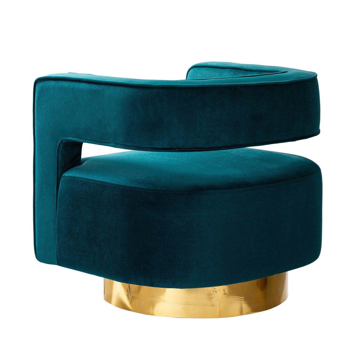 Blanca Swivel Barrel Chair in Teal