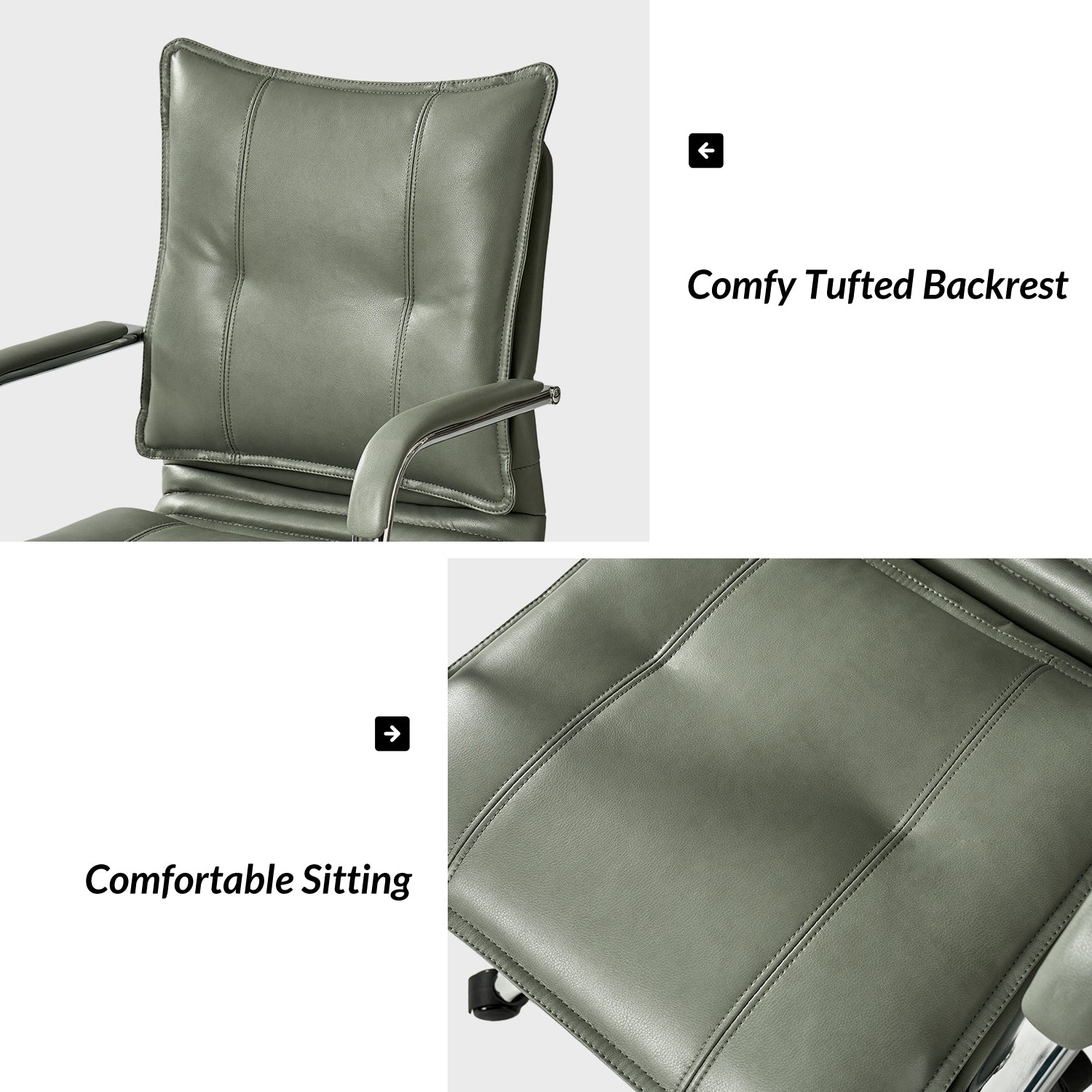 Leather Task Chair in Sage