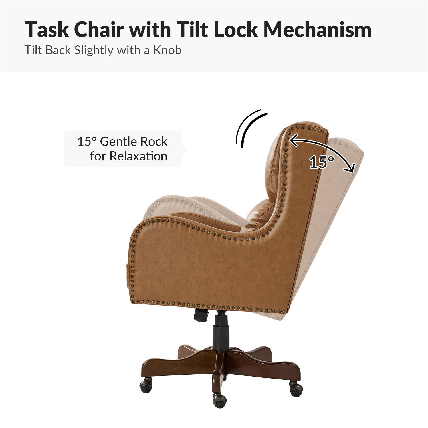 Viv Leather Executive Task Chair in Beige