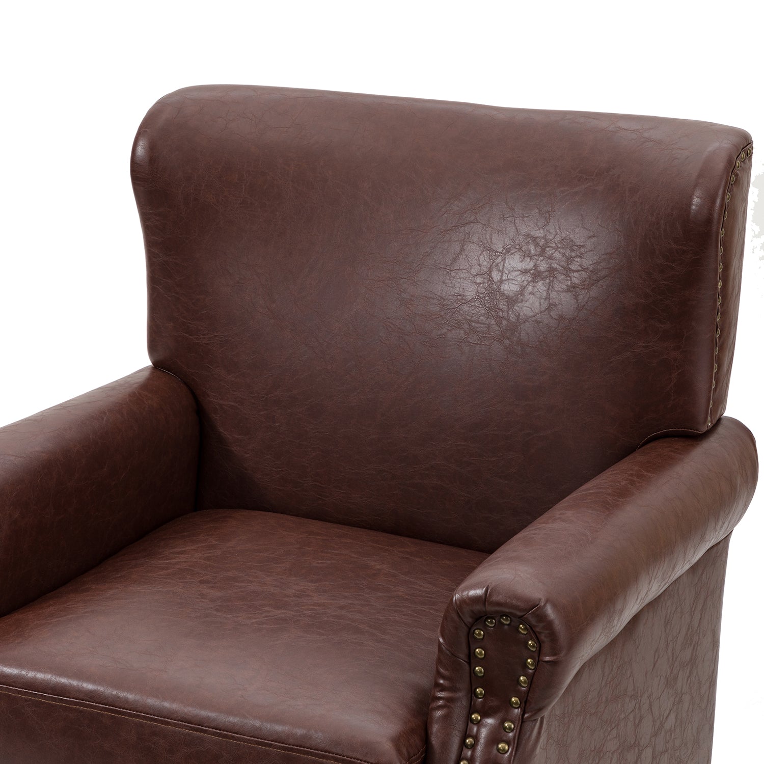 Lucas Vegan Leather Armchair in Brown