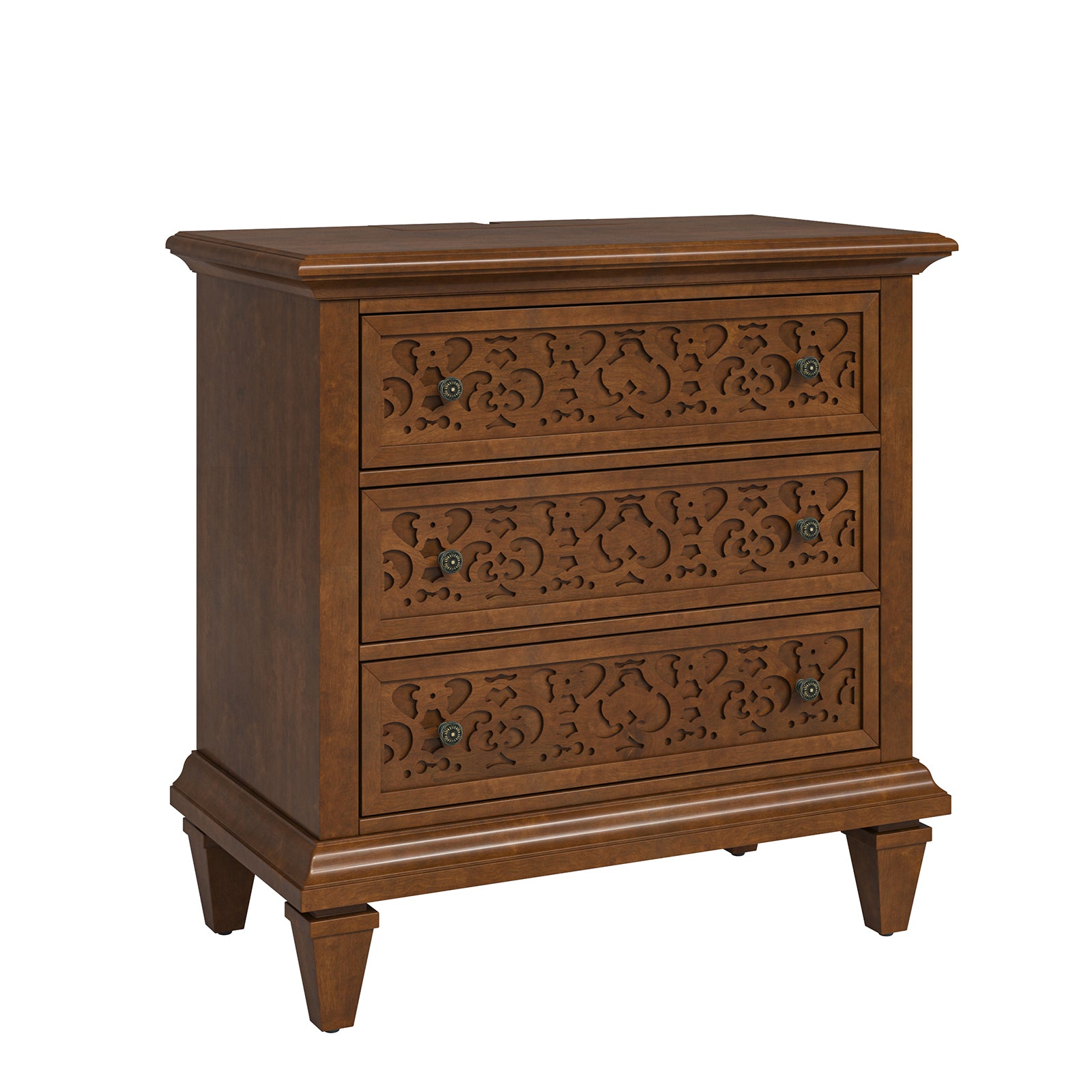Vittorio 3 - Drawer Nightstand in Walnut