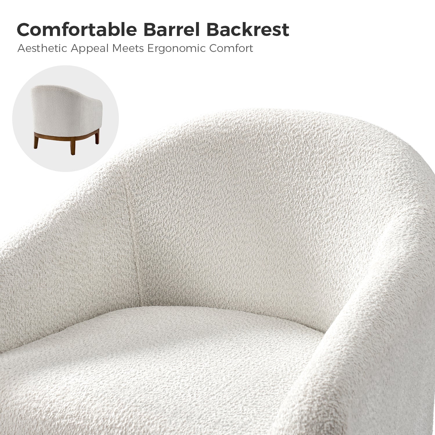 Joseph Boucle Armchair Chair in Ivory