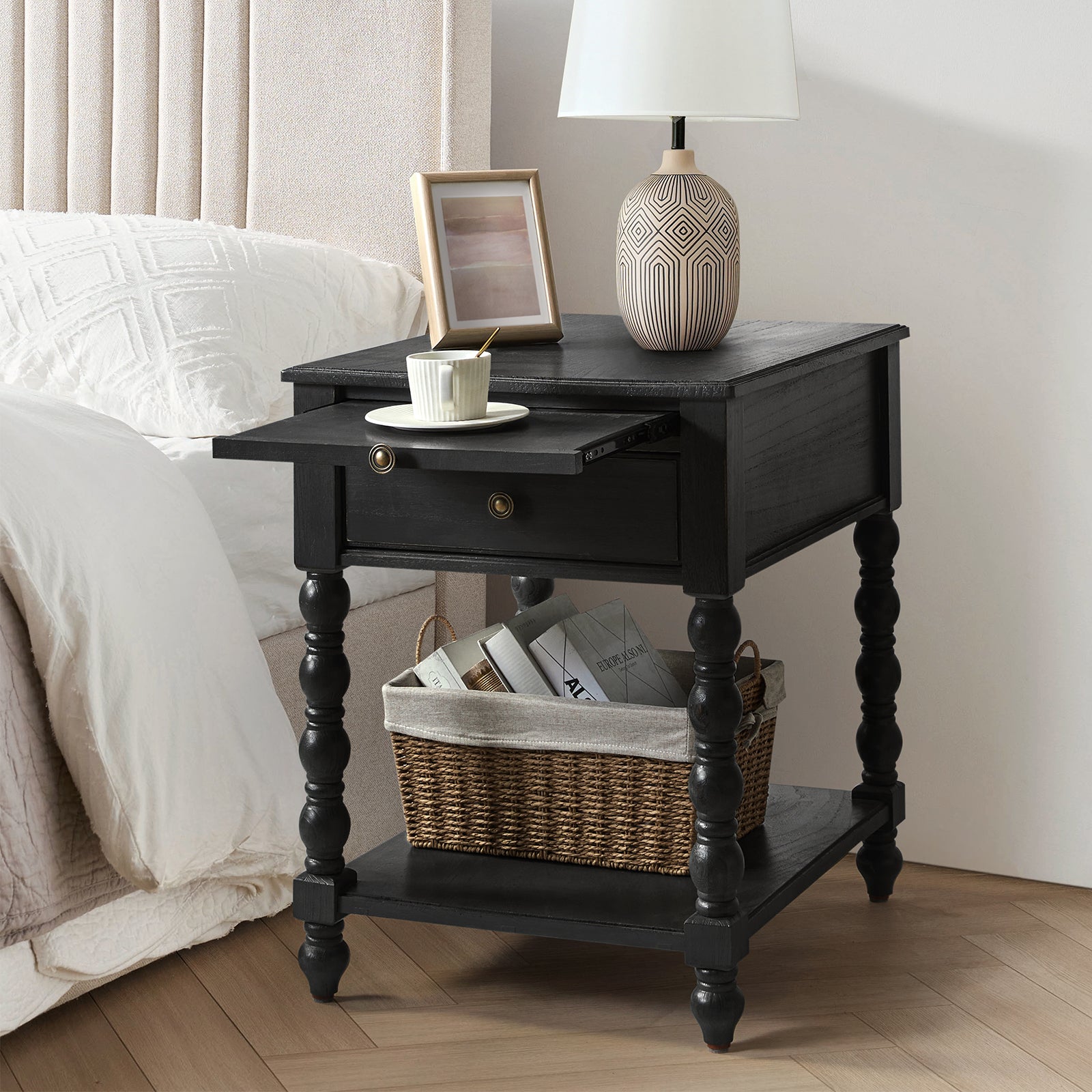 Eric End Table in Charcoal