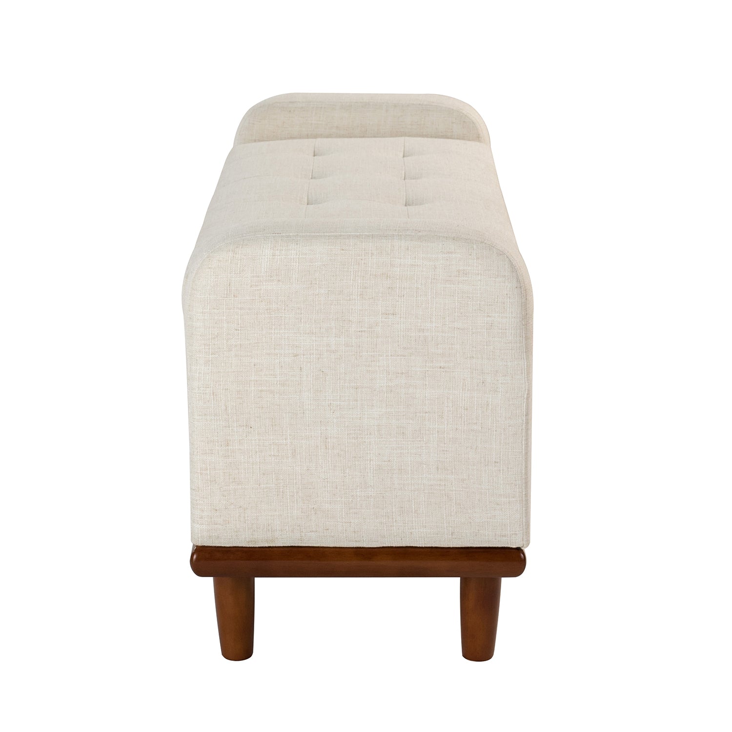 Jason Upholstered Flip Top Storage Bench in Ivory
