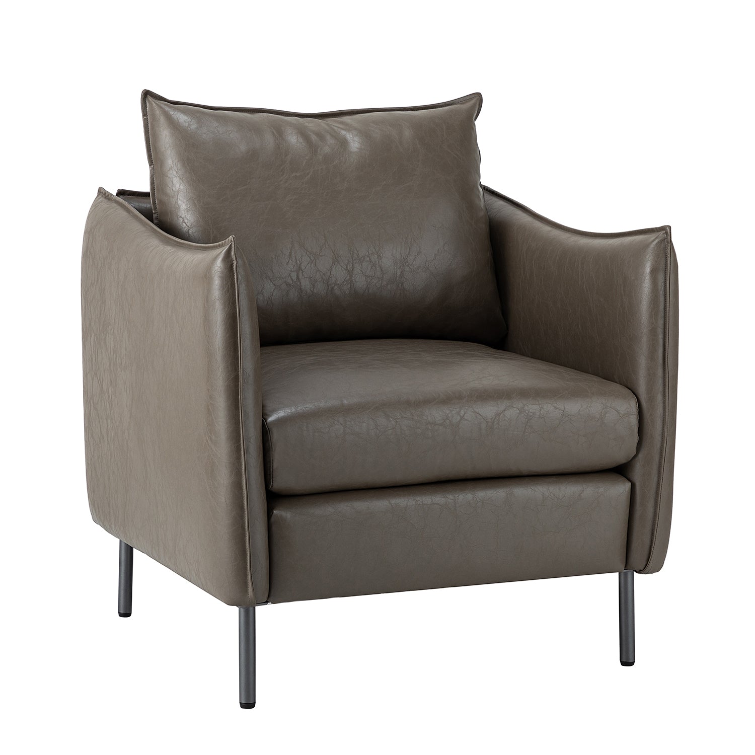 Georges Vegan Leather Armchair in Grey