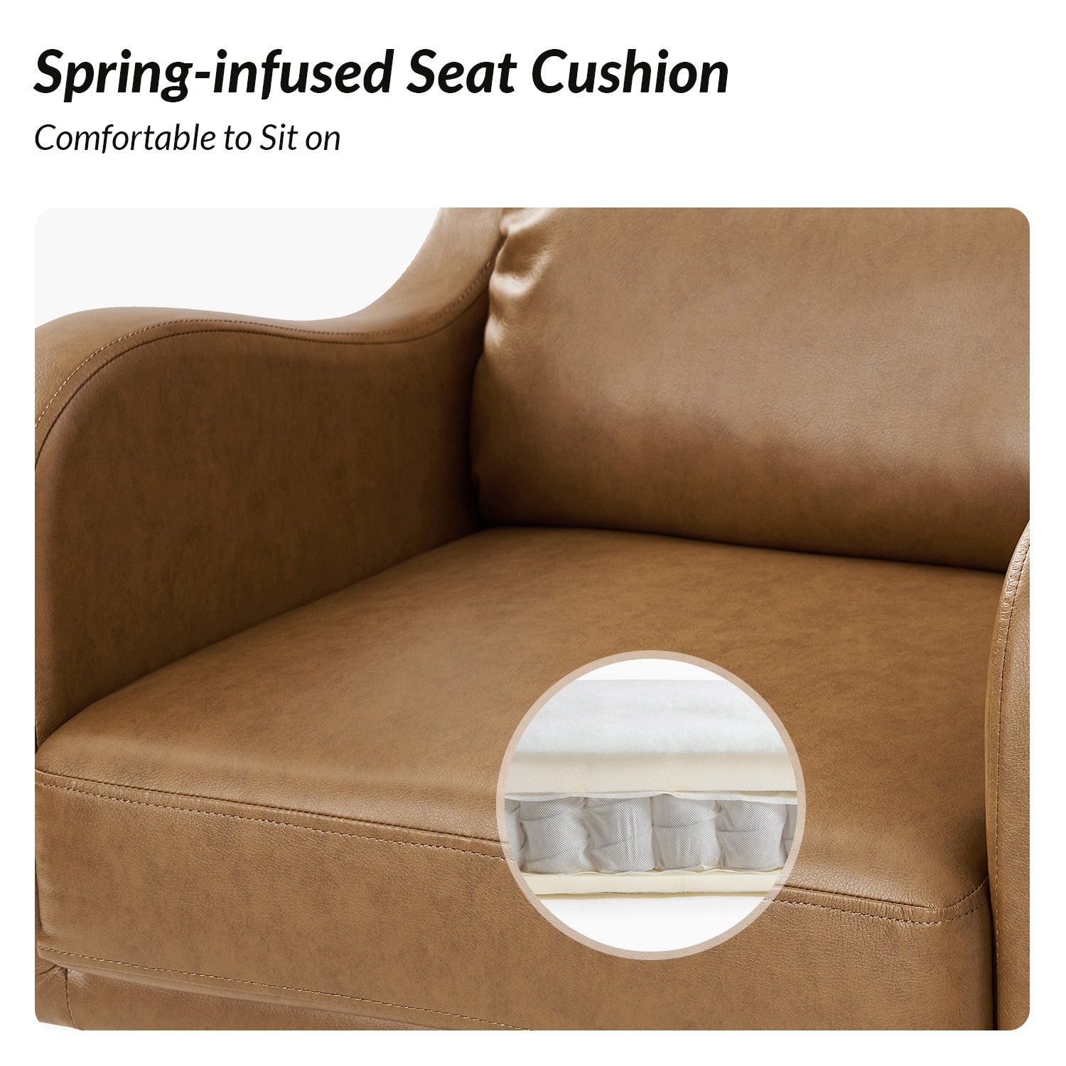 Viv Leather Executive Task Chair in Beige