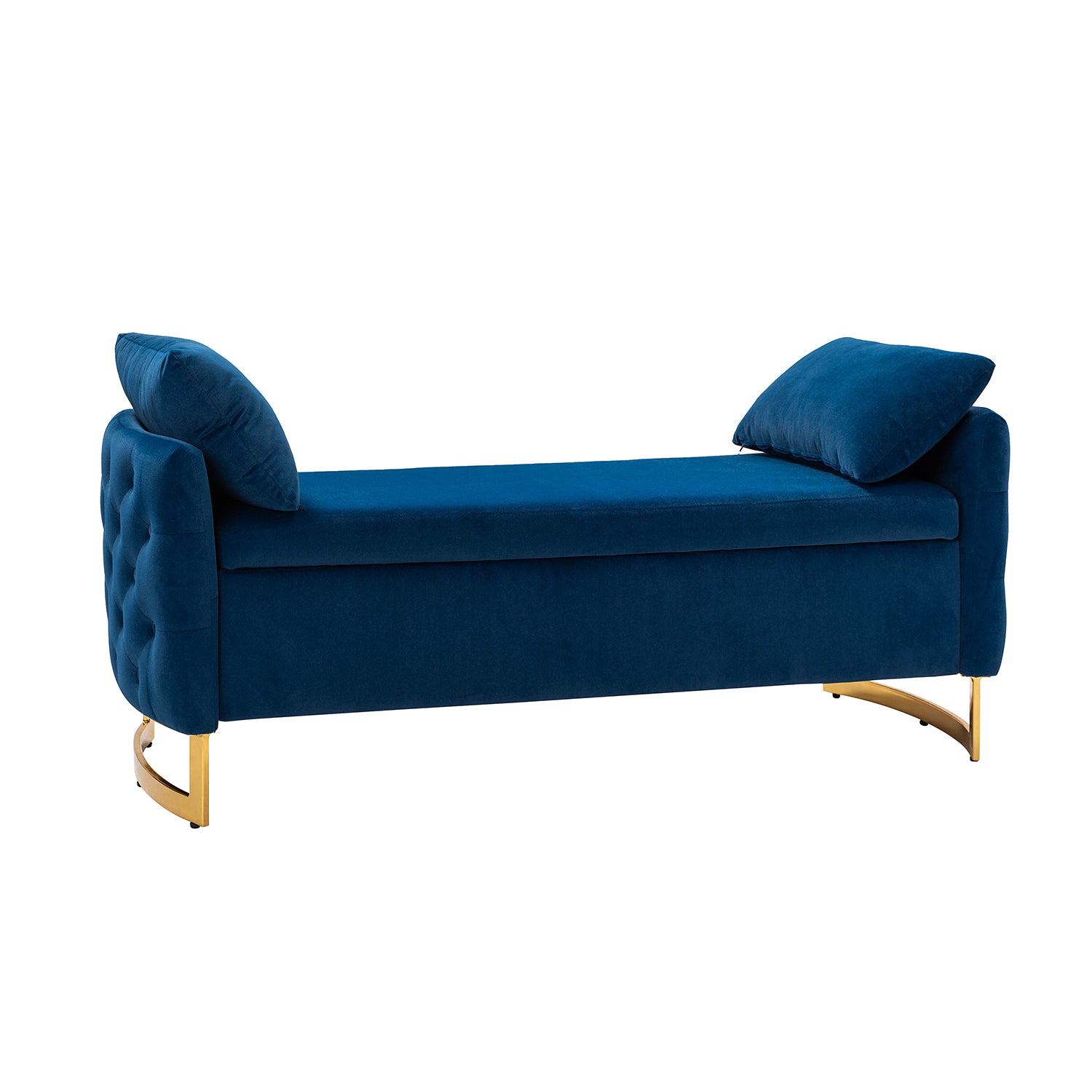 Christoph Upholstered Flip Top Storage Bench in Navy