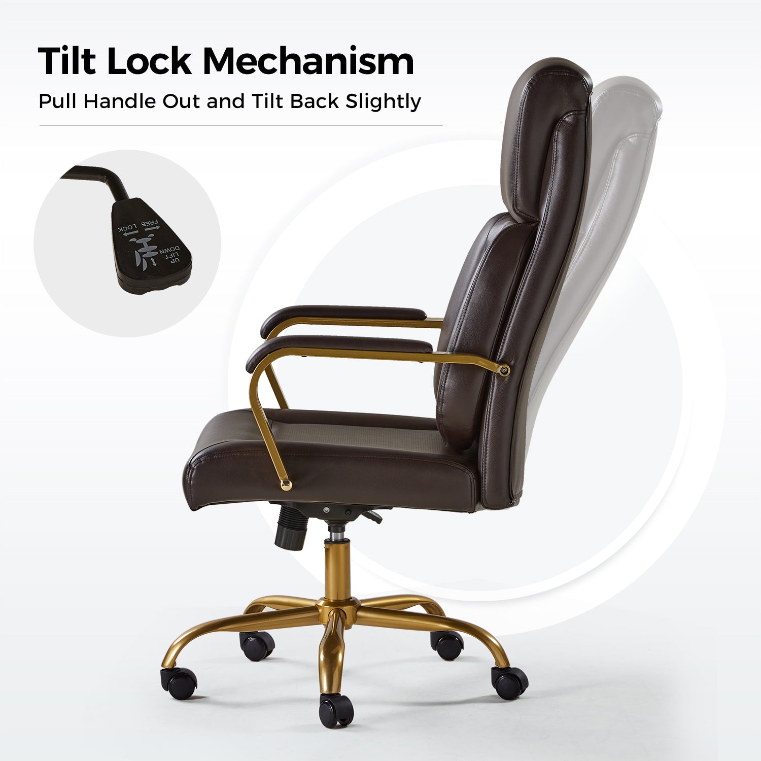 Bradford Ergonomic Office Chair with Lumbar Support in Brown
