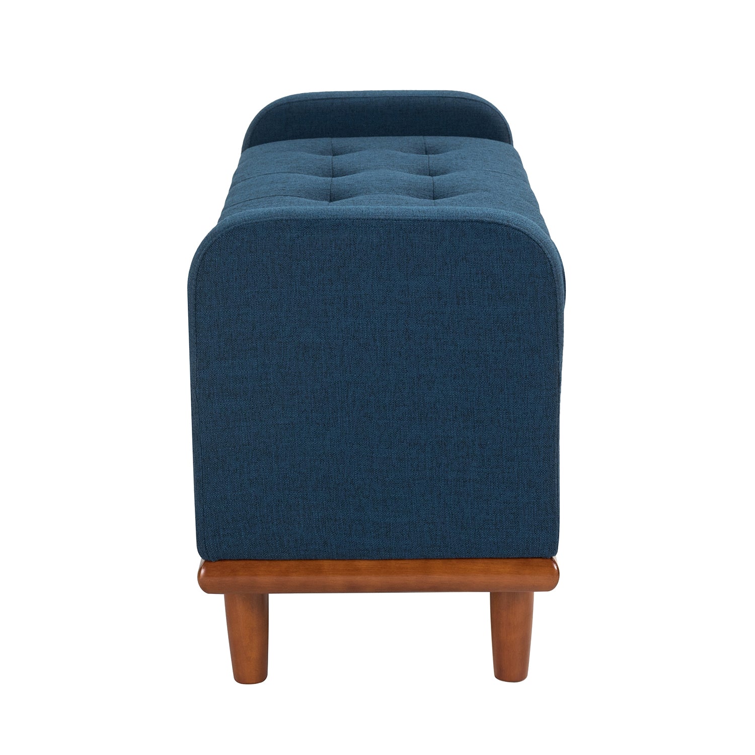 Jason Upholstered Flip Top Storage Bench in Navy