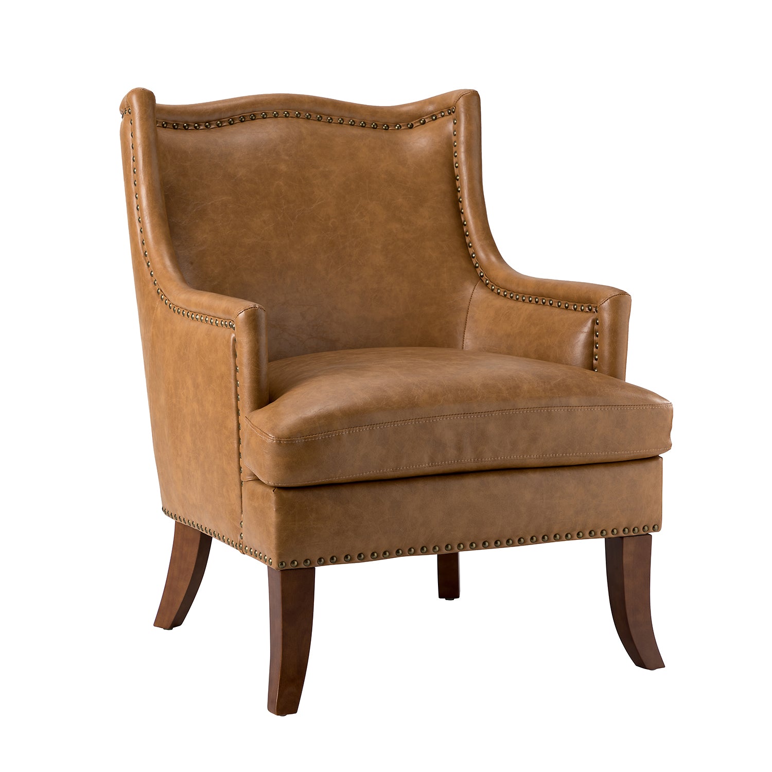 Laurenz Vegan Leather Armchair in Camel