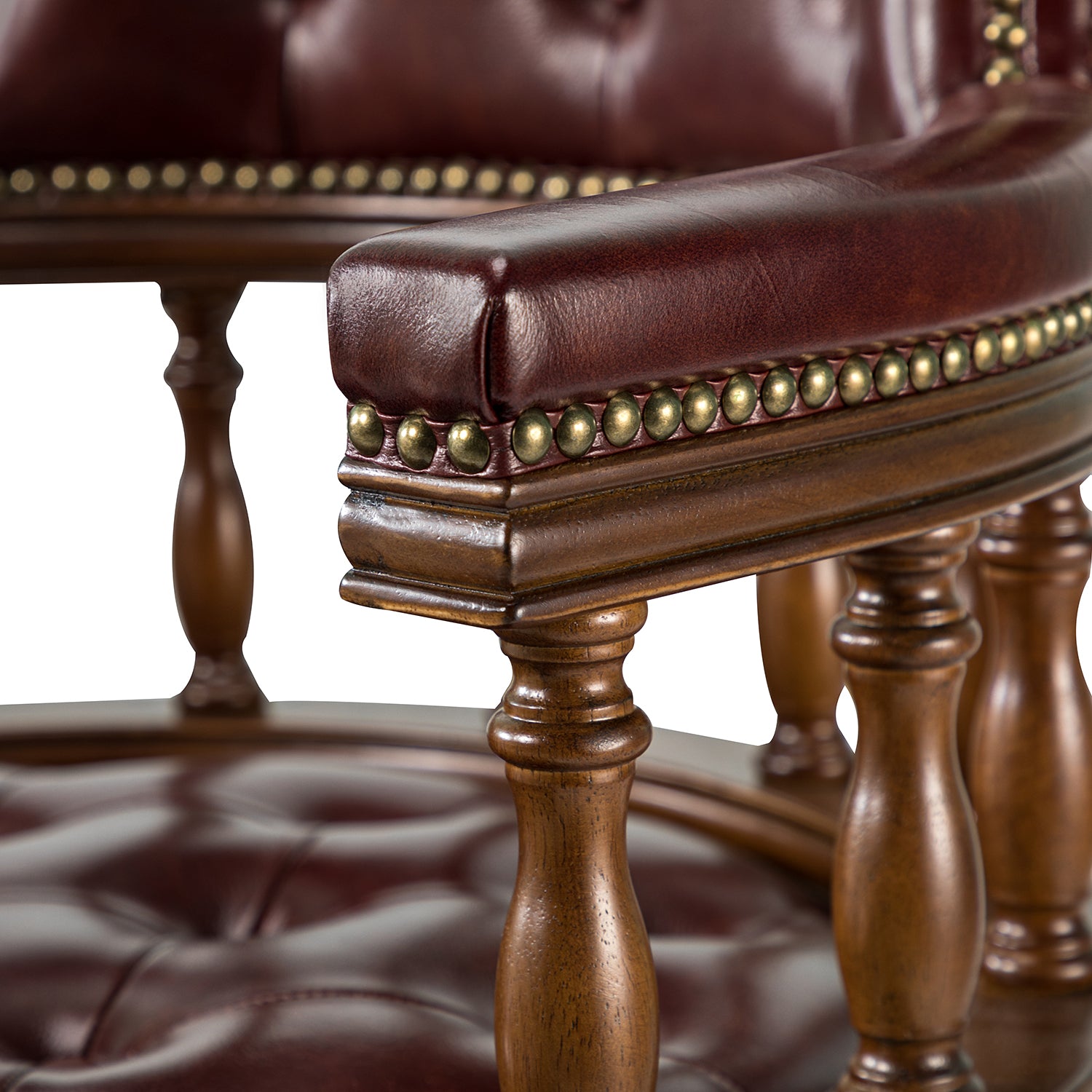 Uberto Genuine Leather Executive Chair in Burgundy