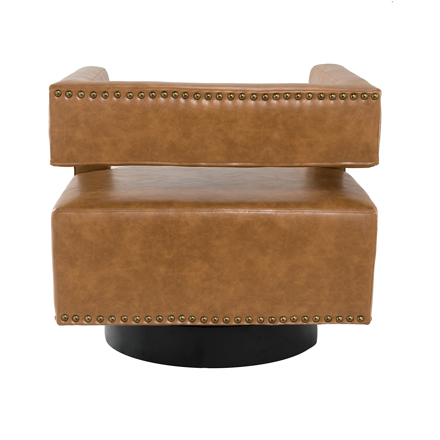 Francesca Swivel Barrel Chair in Camel