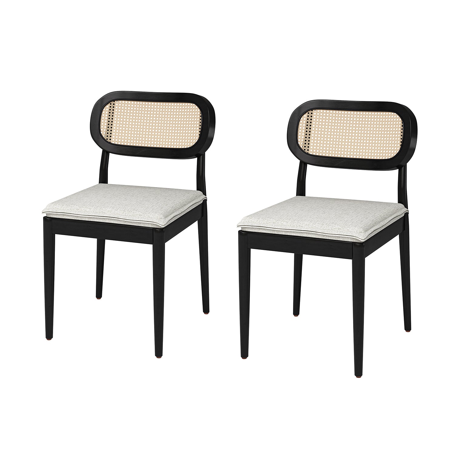 Konstantin Ratten Dining Chair Set of 2 in Black