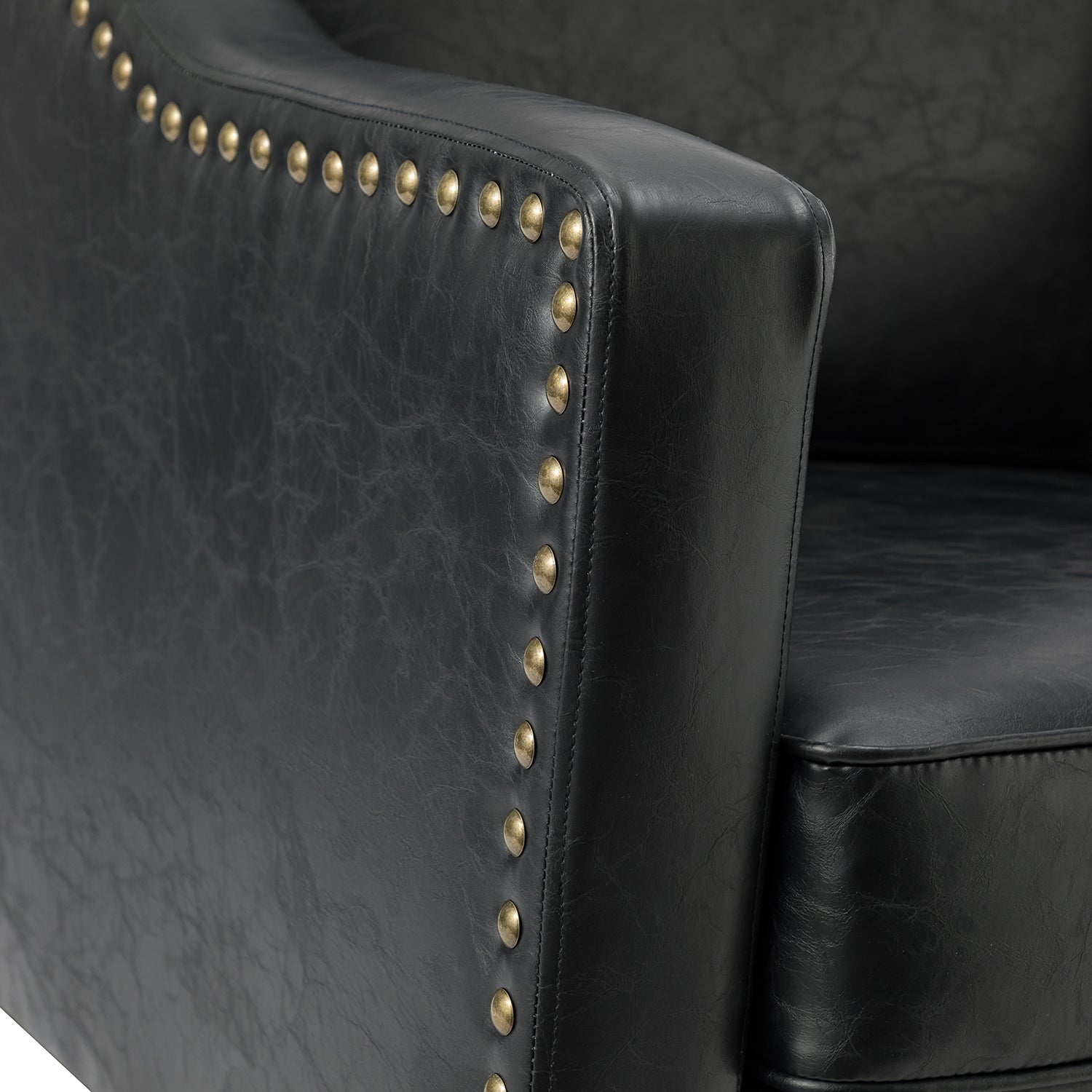 Bonita Vegan Leather Armchair in Black