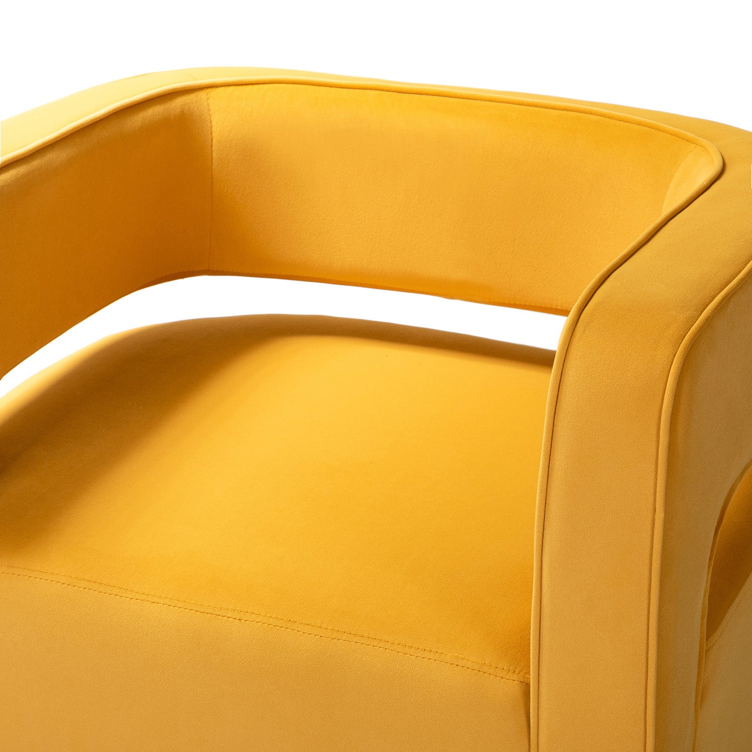 Blanca Swivel Barrel Chair in Mustard