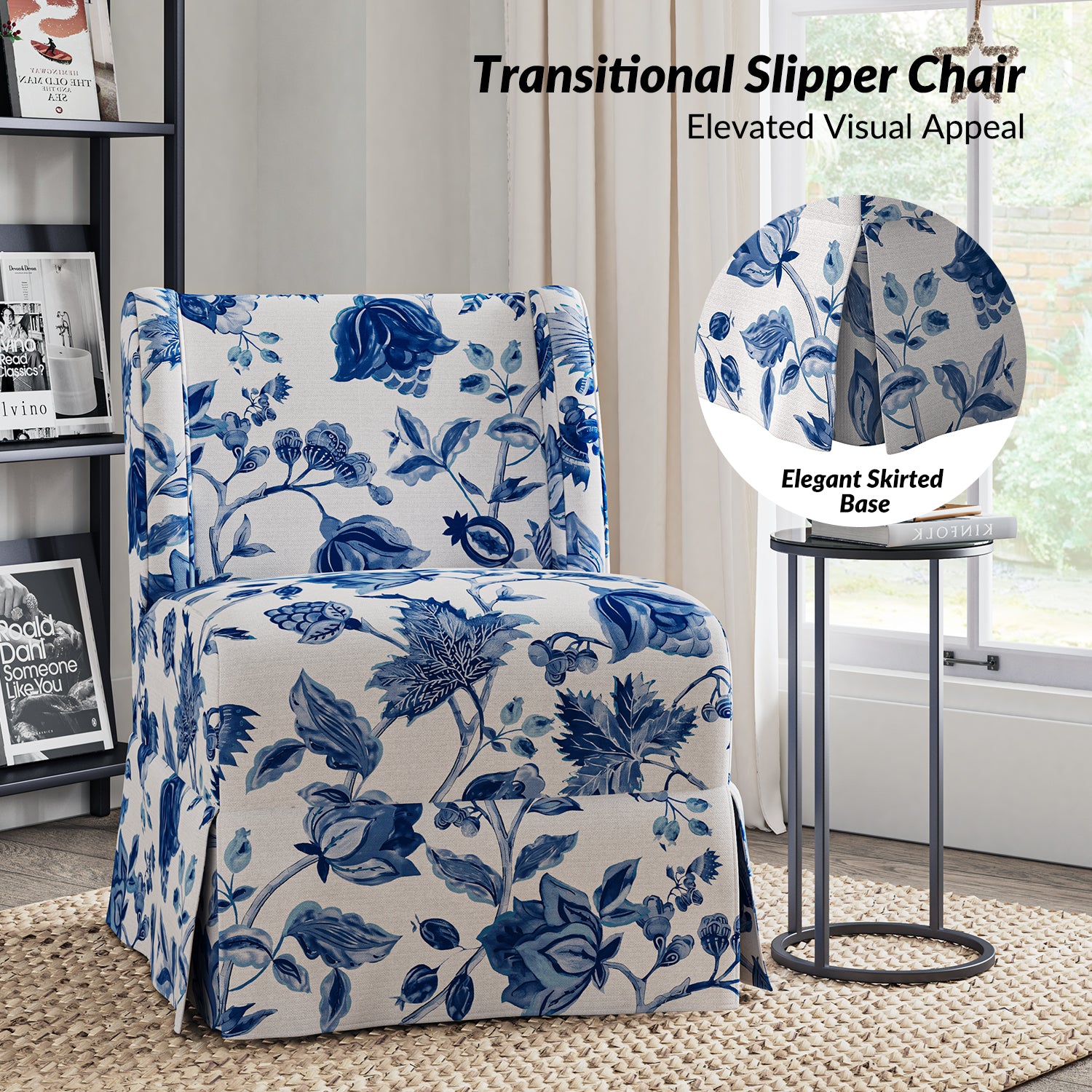 Edwin Slipcovered Chair in Turquoise