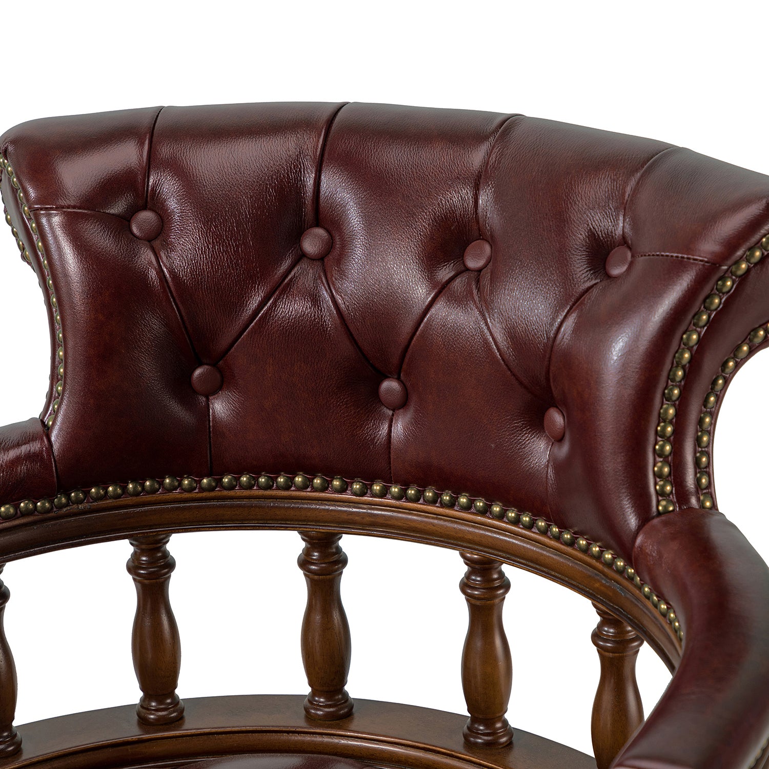 Uberto Genuine Leather Executive Chair in Burgundy