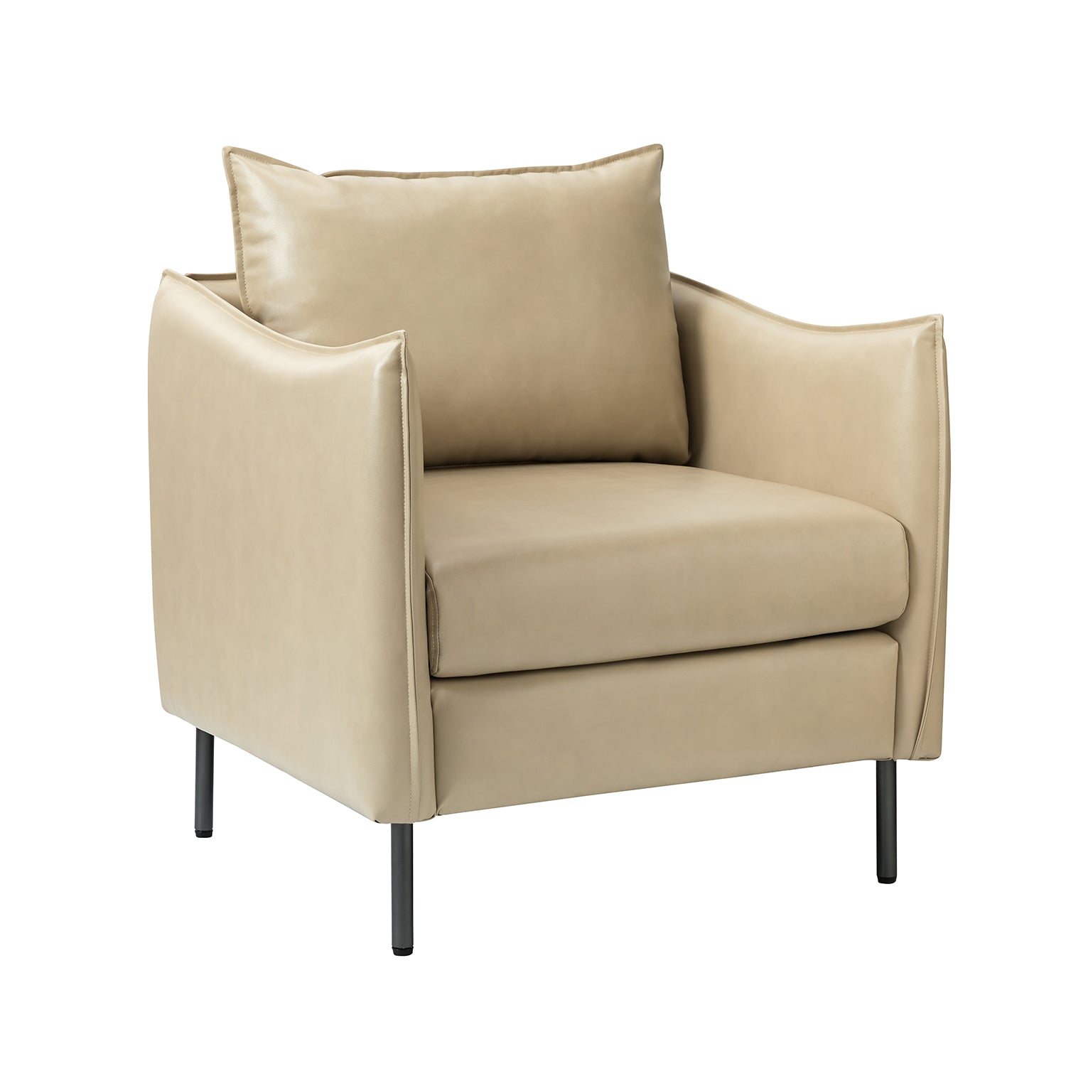 Georges Vegan Leather Armchair in Beige