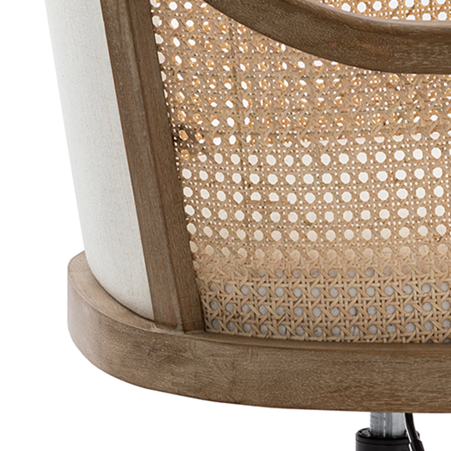 Xaver Task Chair with Rattan Arms in Ivory