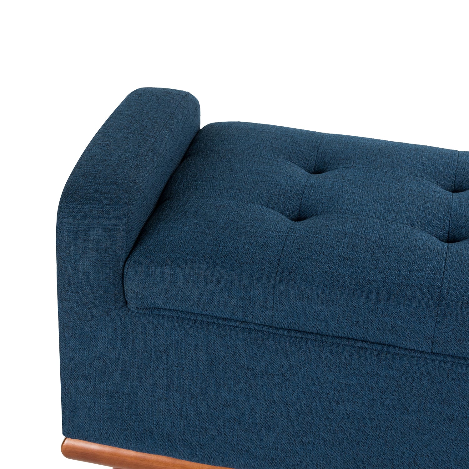 Jason Upholstered Flip Top Storage Bench in Navy