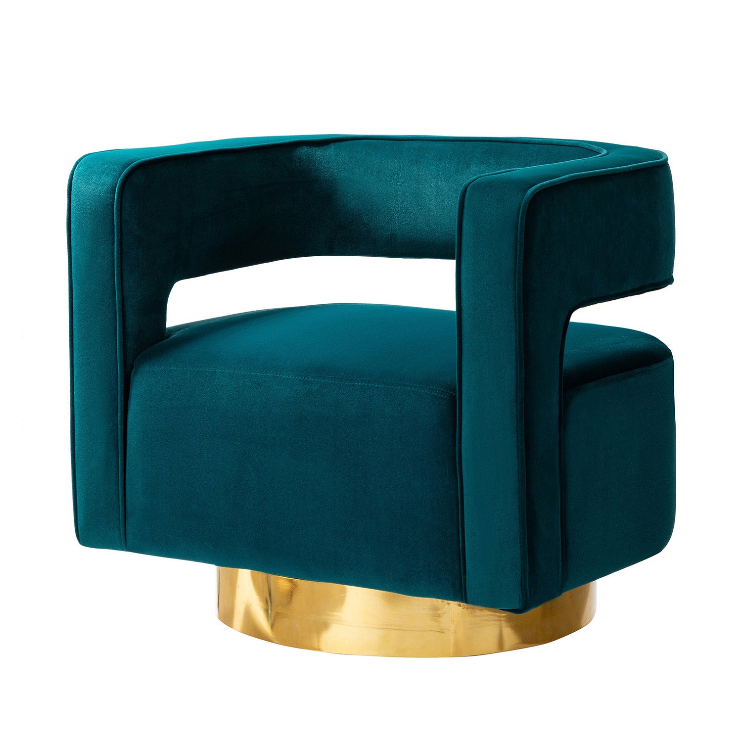 Blanca Swivel Barrel Chair in Teal