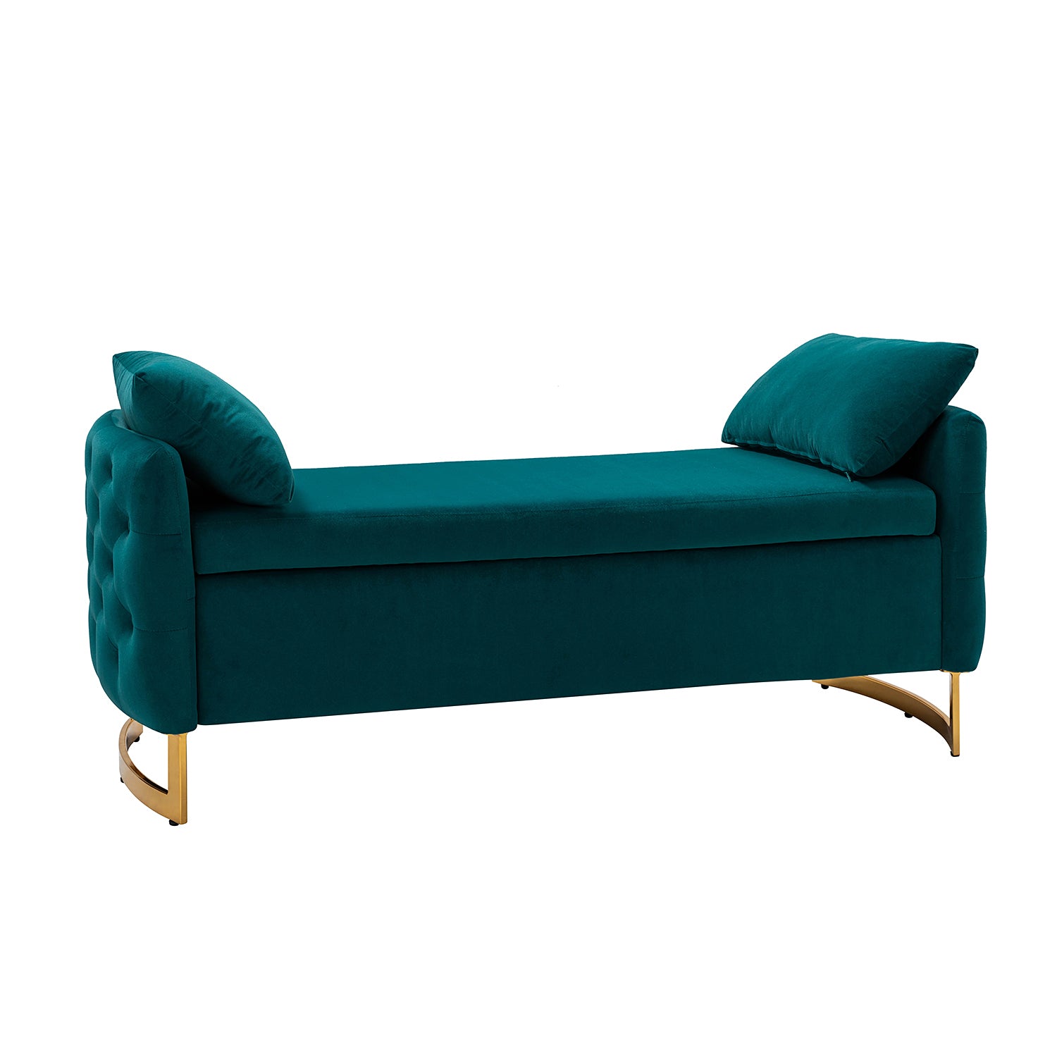 Christoph Upholstered Flip Top Storage Bench in Teal