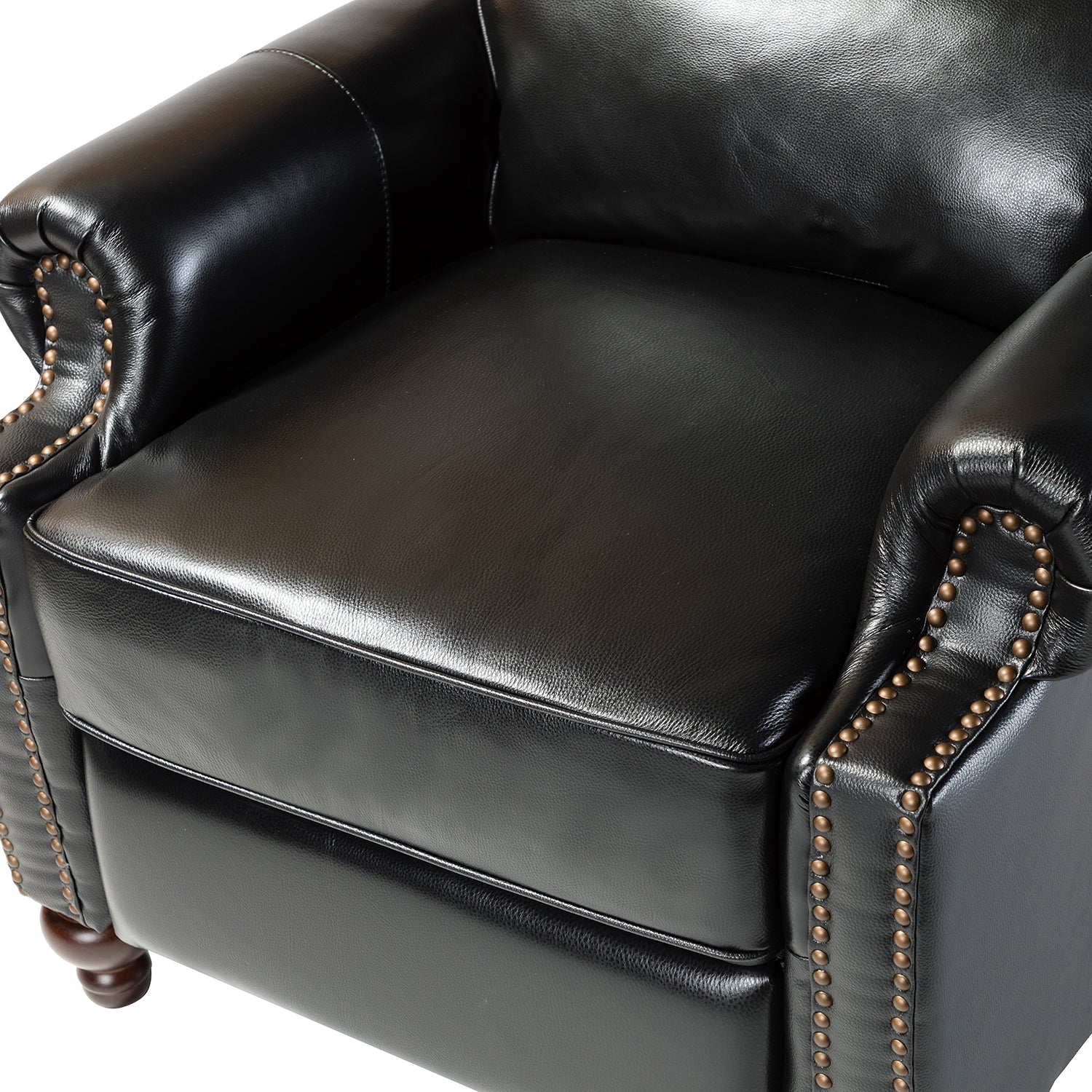 Franco Genuine Leather Recliner in Black