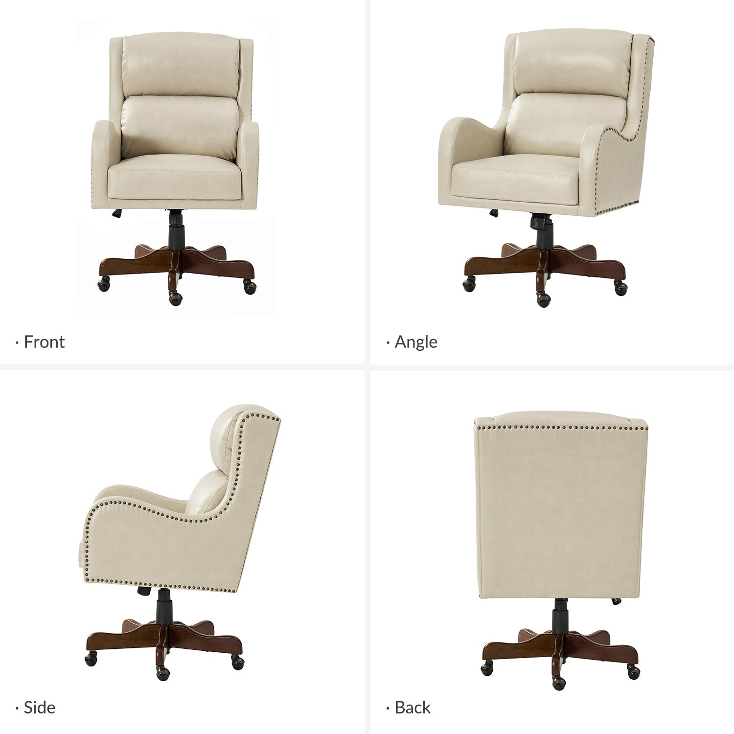 Viv Leather Executive Task Chair in Browness