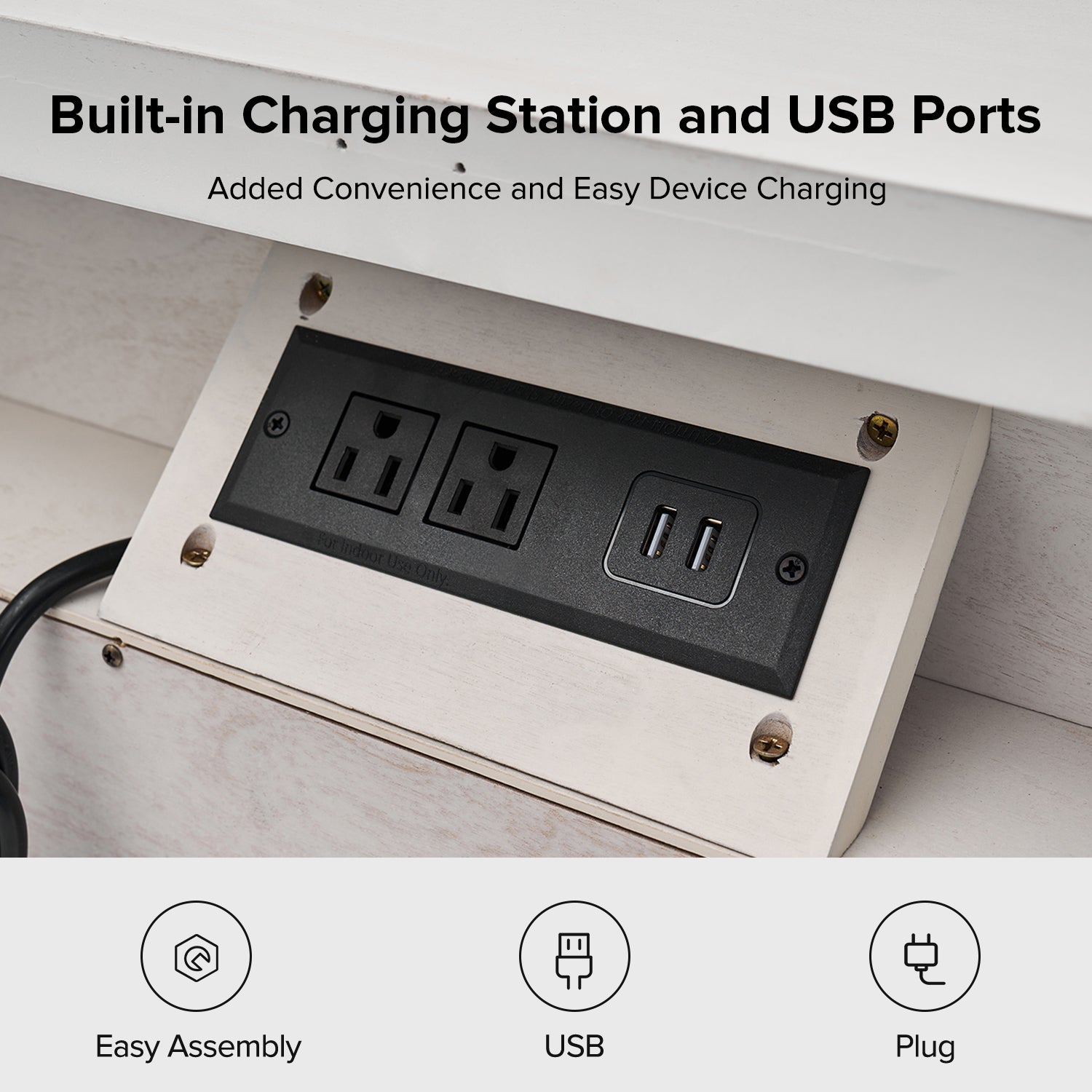 Dominic Nightstand in White