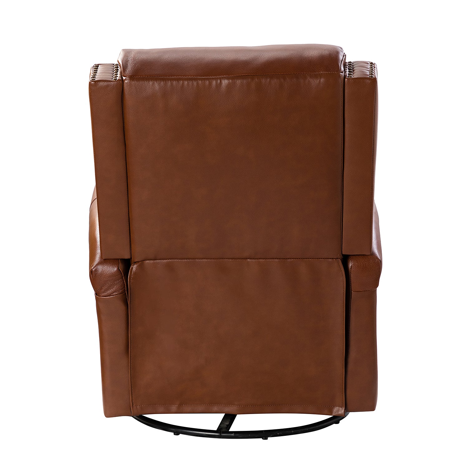 Louise Genuine Leather Swivel Rocker Recliner in Brown