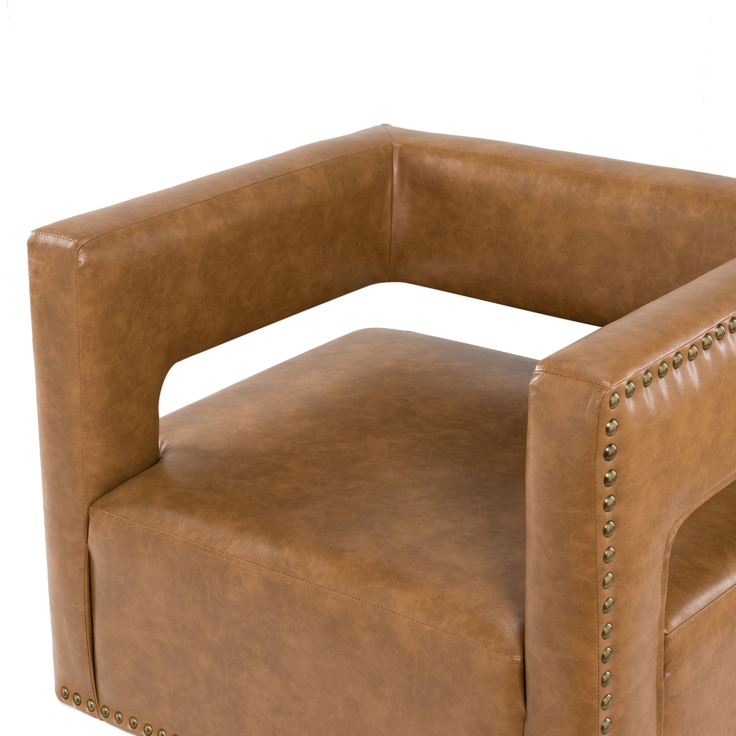 Francesca Swivel Barrel Chair in Camel
