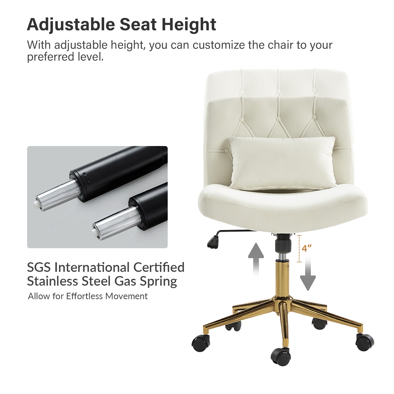 Violet Office Chair in Ivory
