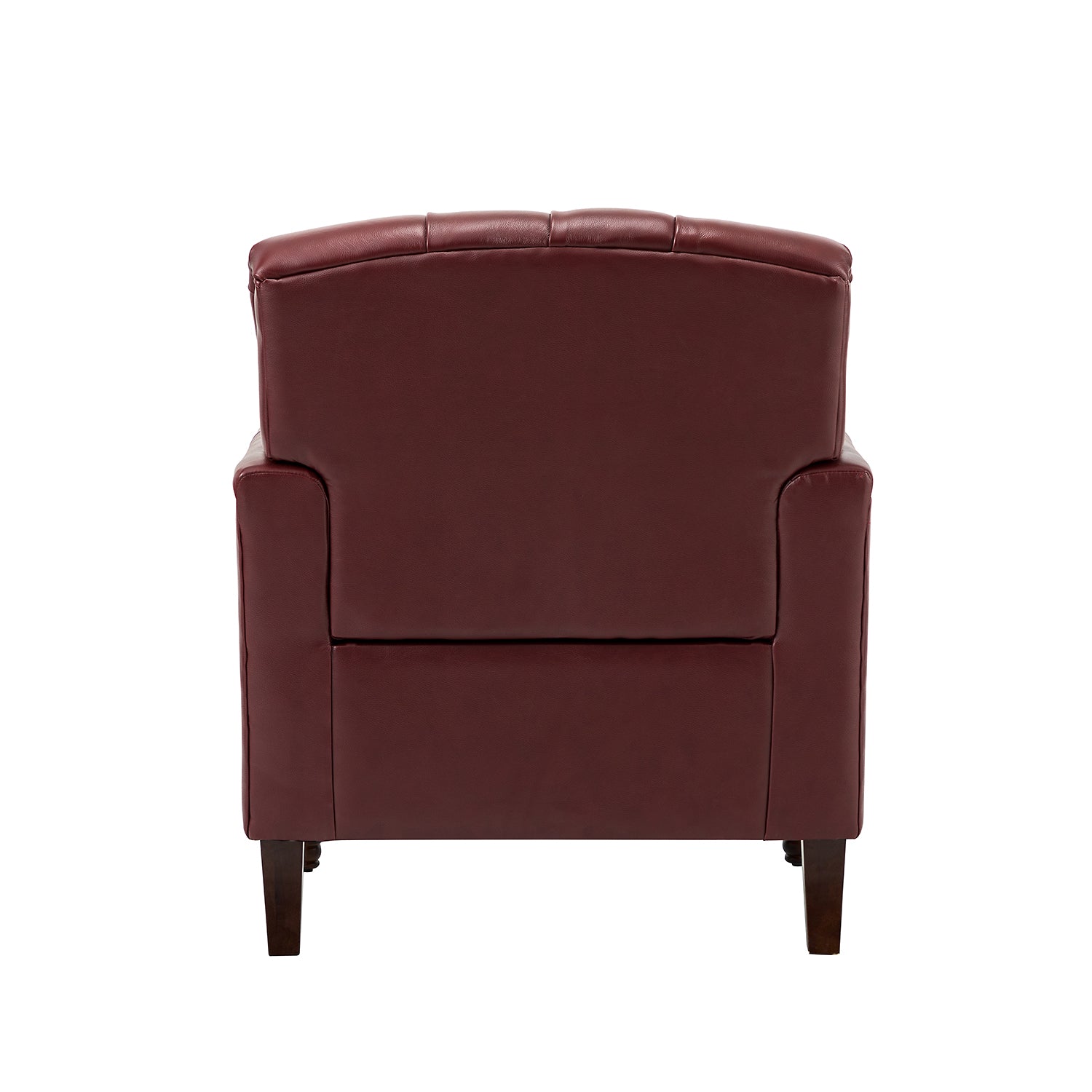 Elijah Genuine Leather Armchair in Burgundy
