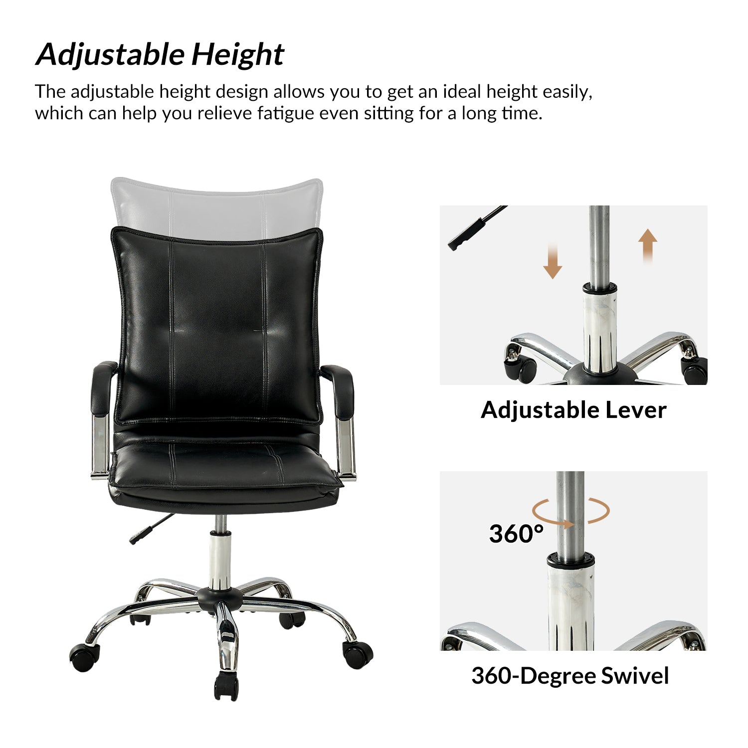 Leather Task Chair in Black