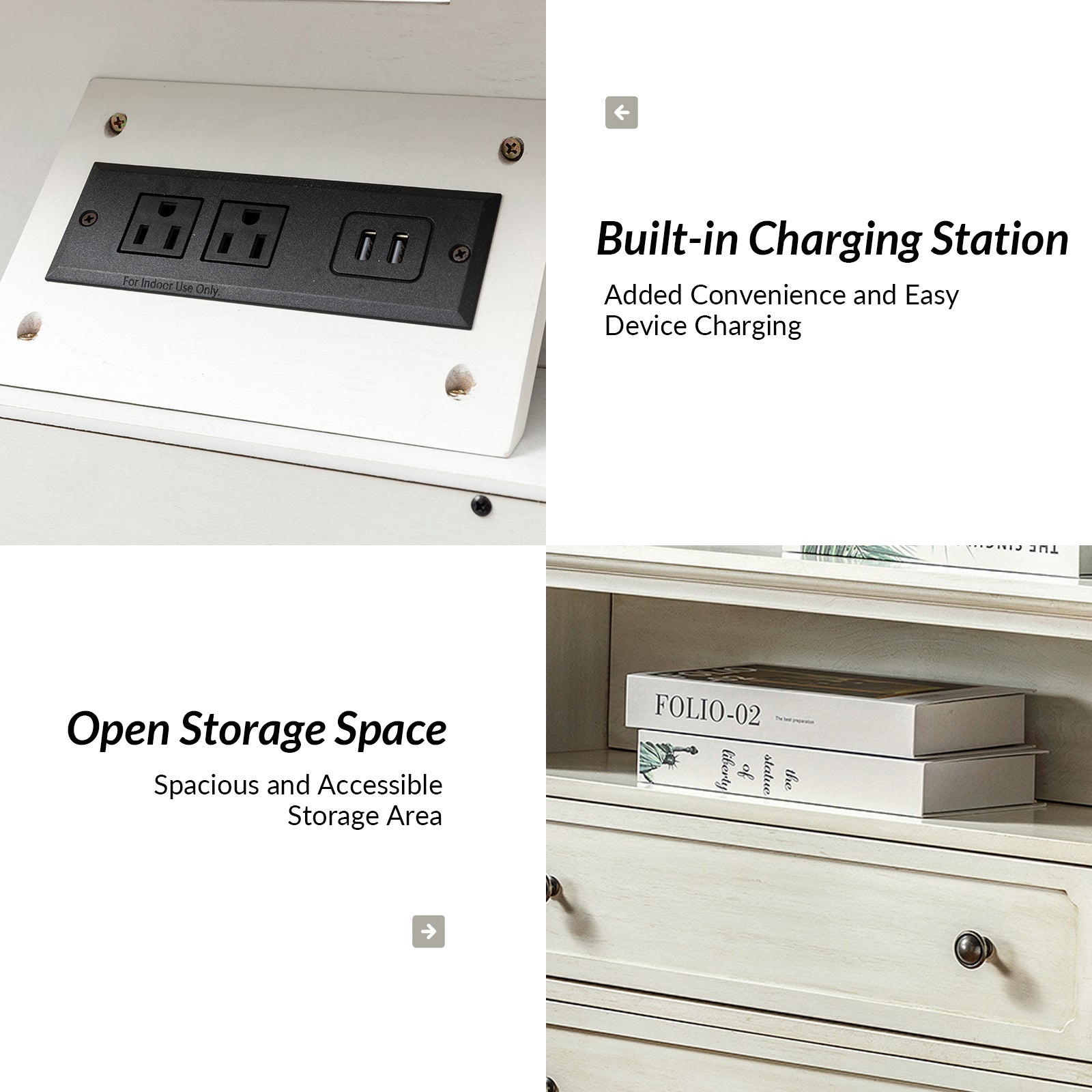 Davide Nightstand in White