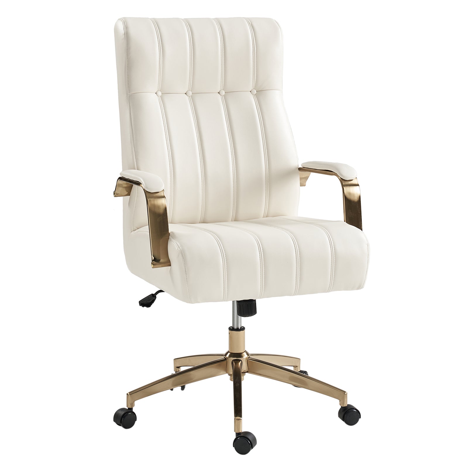 Conan Leather Ergonomic Executive Office Chair in Ivory