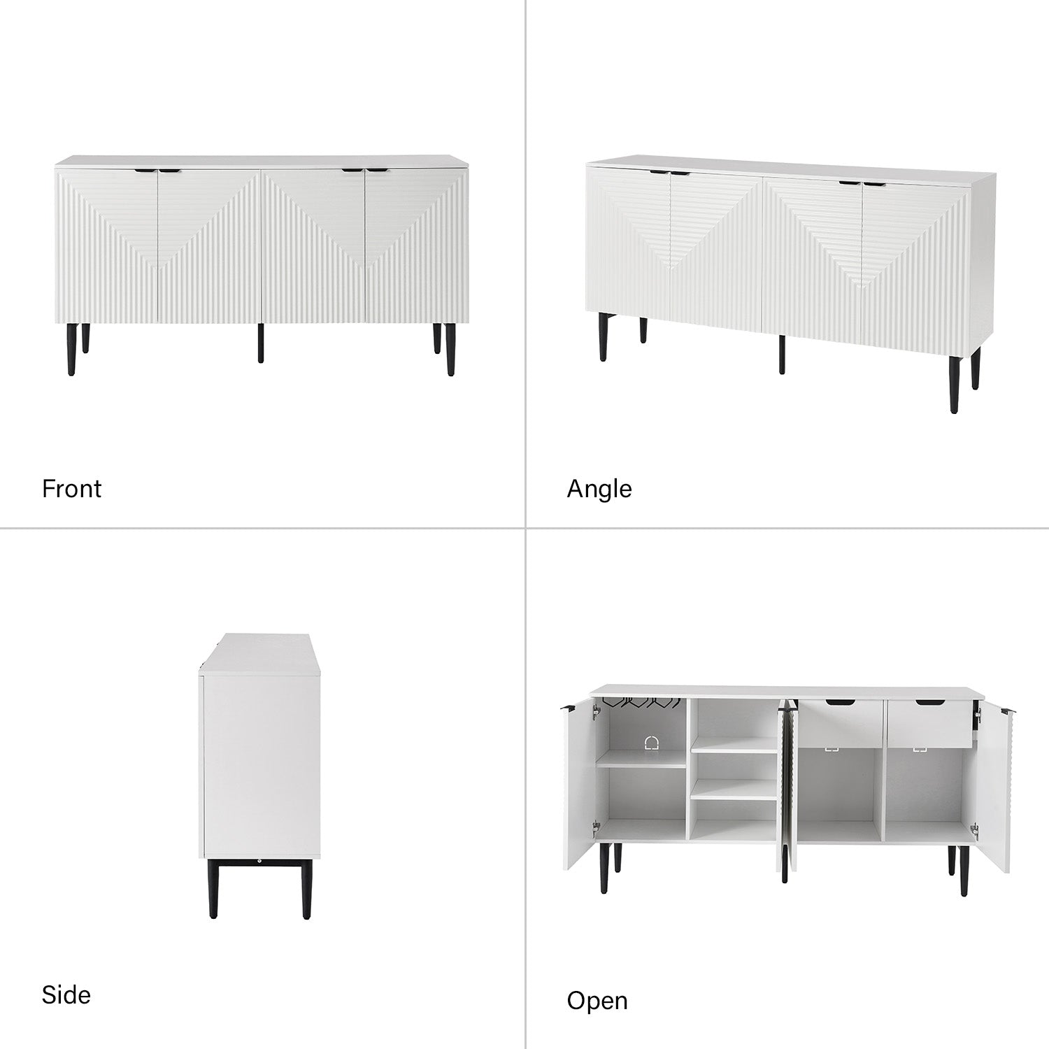 Burkart 4 Door Sideboard in White