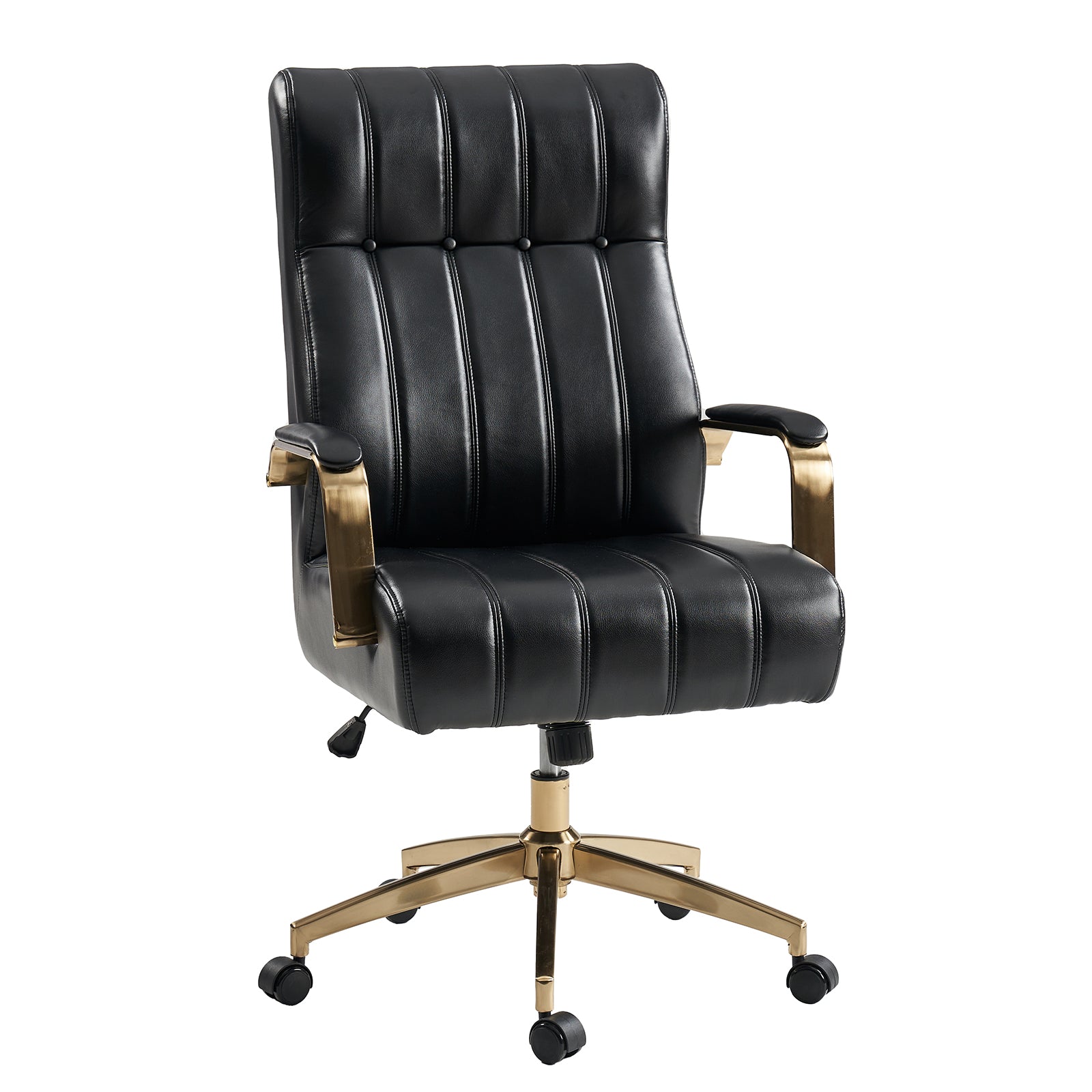Conan Leather Ergonomic Executive Office Chair in Black