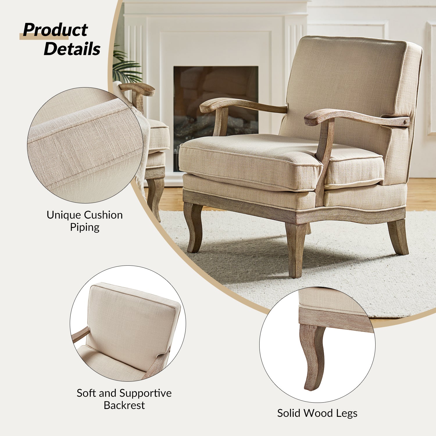 Quentin Armchair in Linen