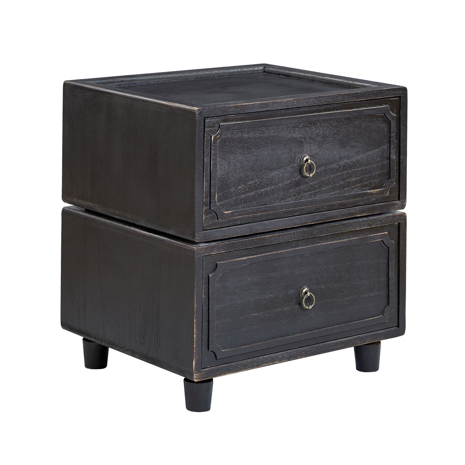Nicole 2-Drawer Nightstand in Black