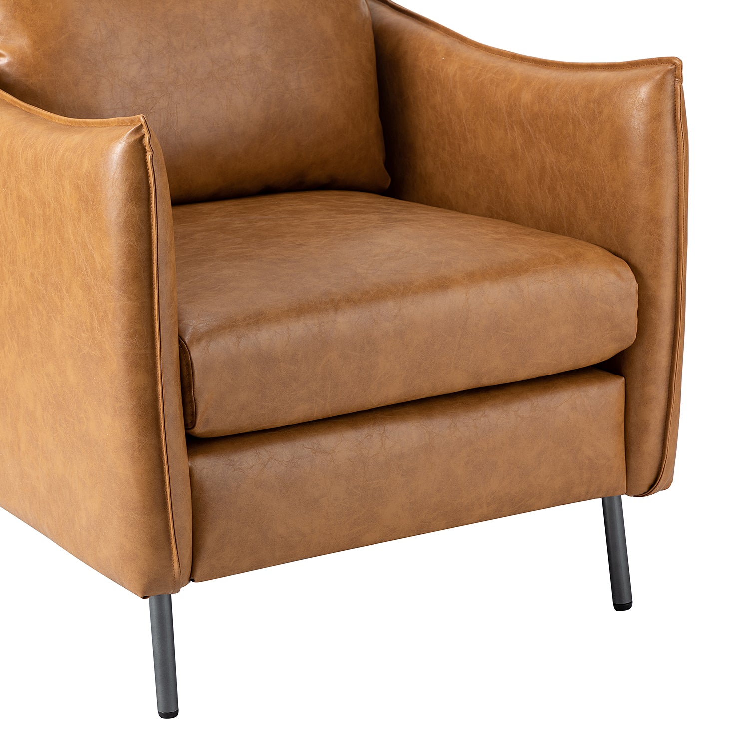 Georges Vegan Leather Armchair in Camel