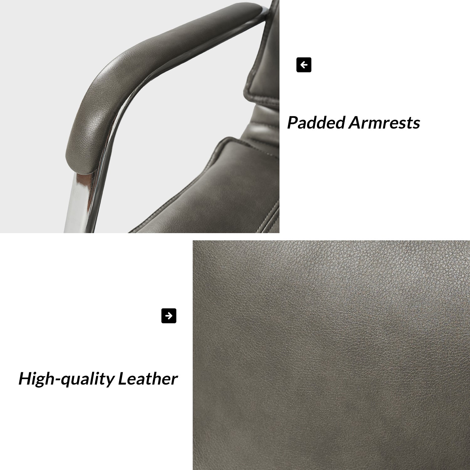 Leather Task Chair in Grey