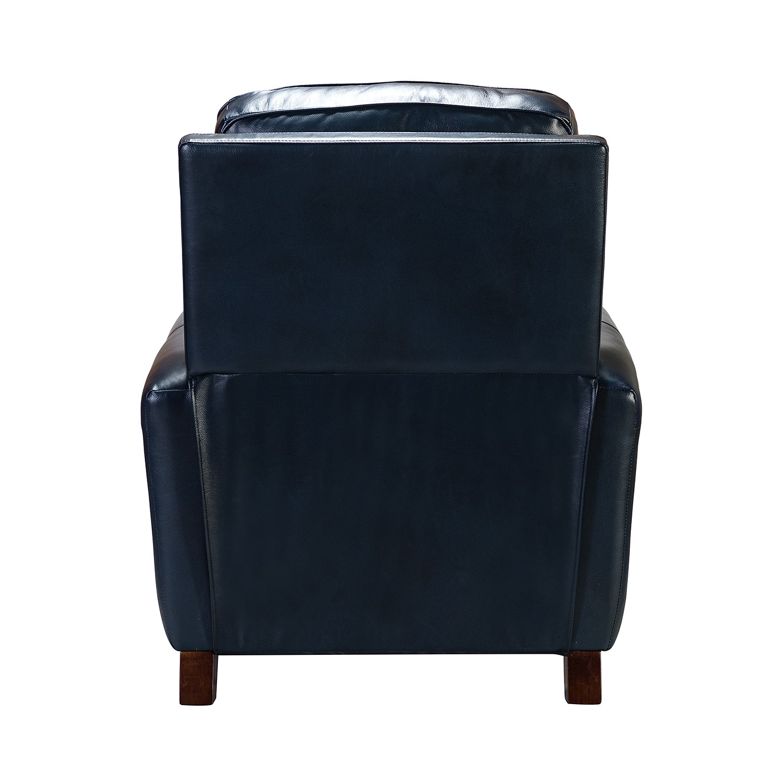 Amil Genuine Leather Recliner in Navy