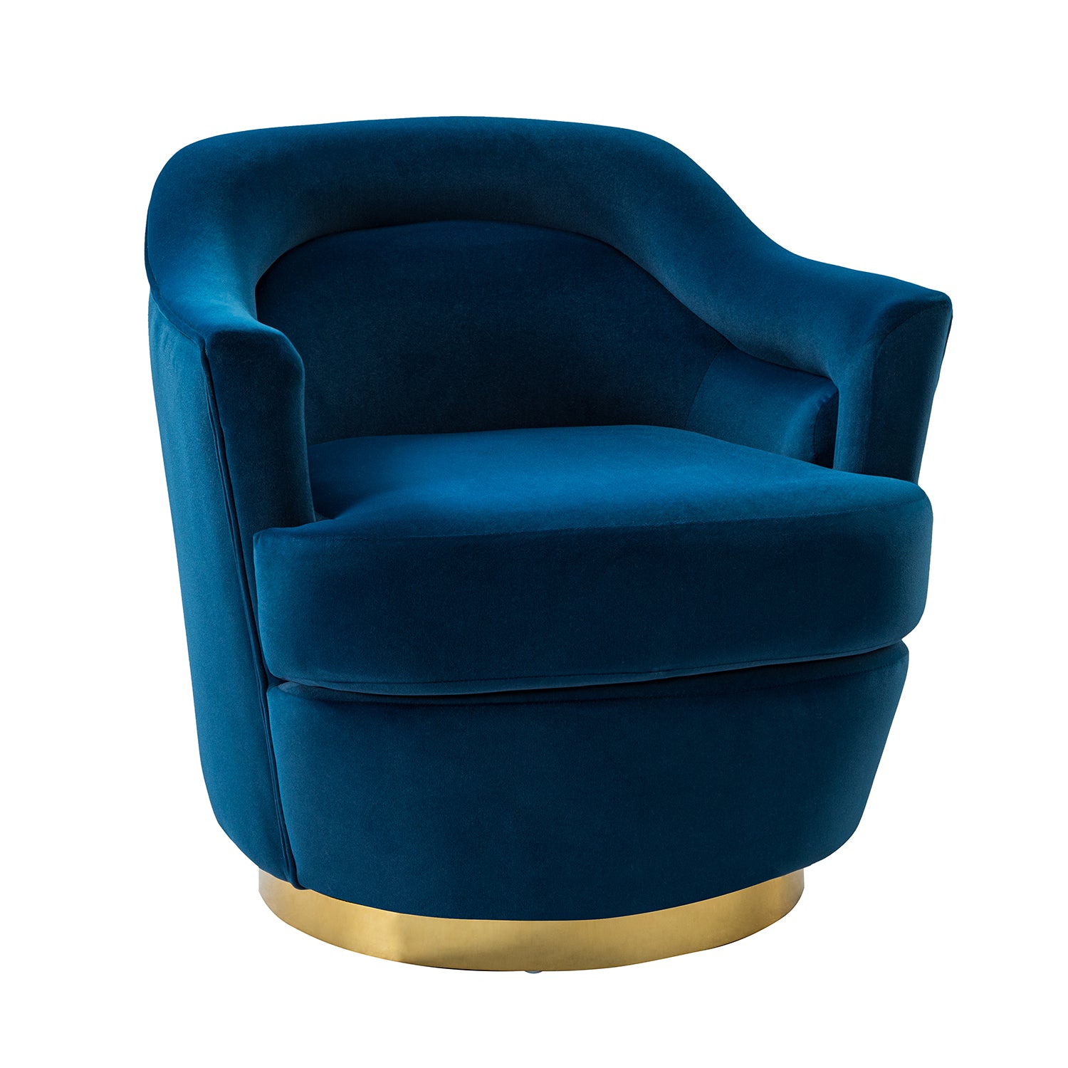Burkhard Swivel barrel Chair in Navy