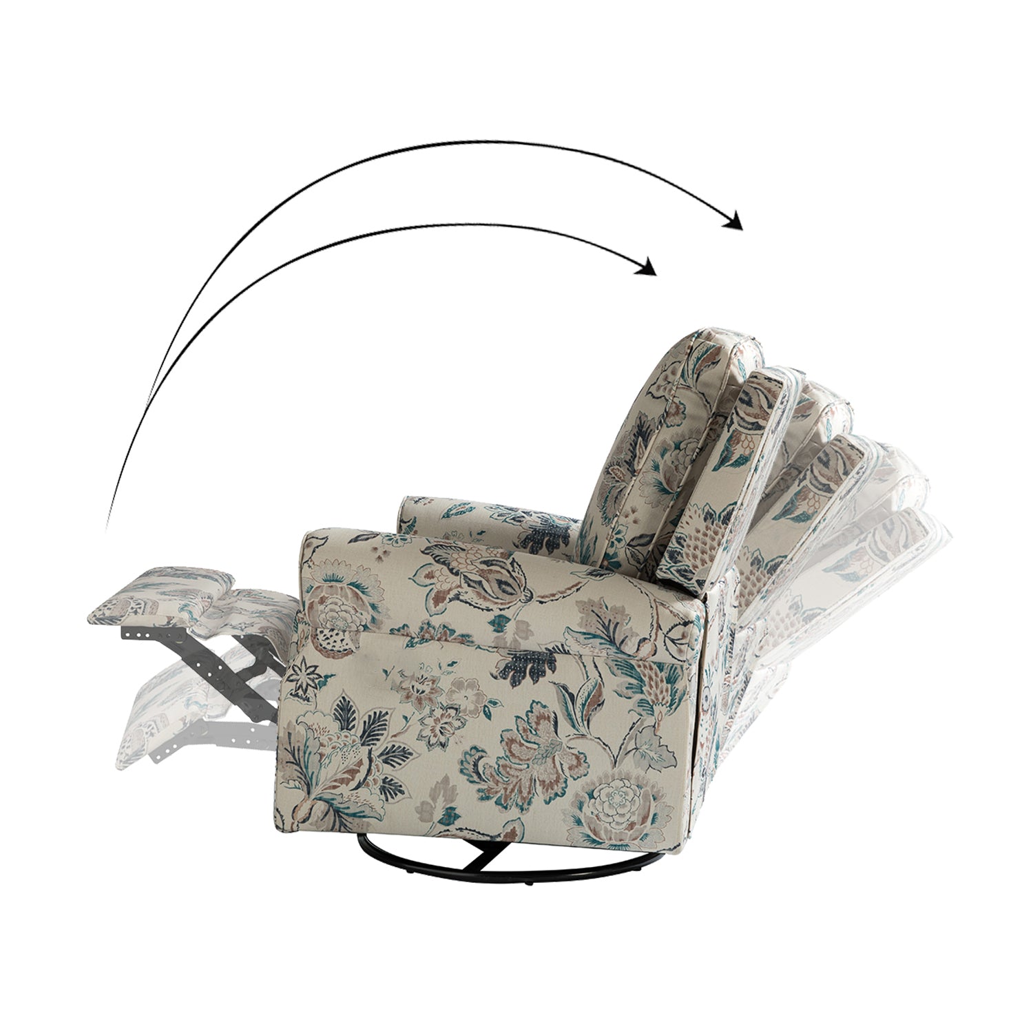 Kaspar Manual Swivel Glider Recliner in Teal