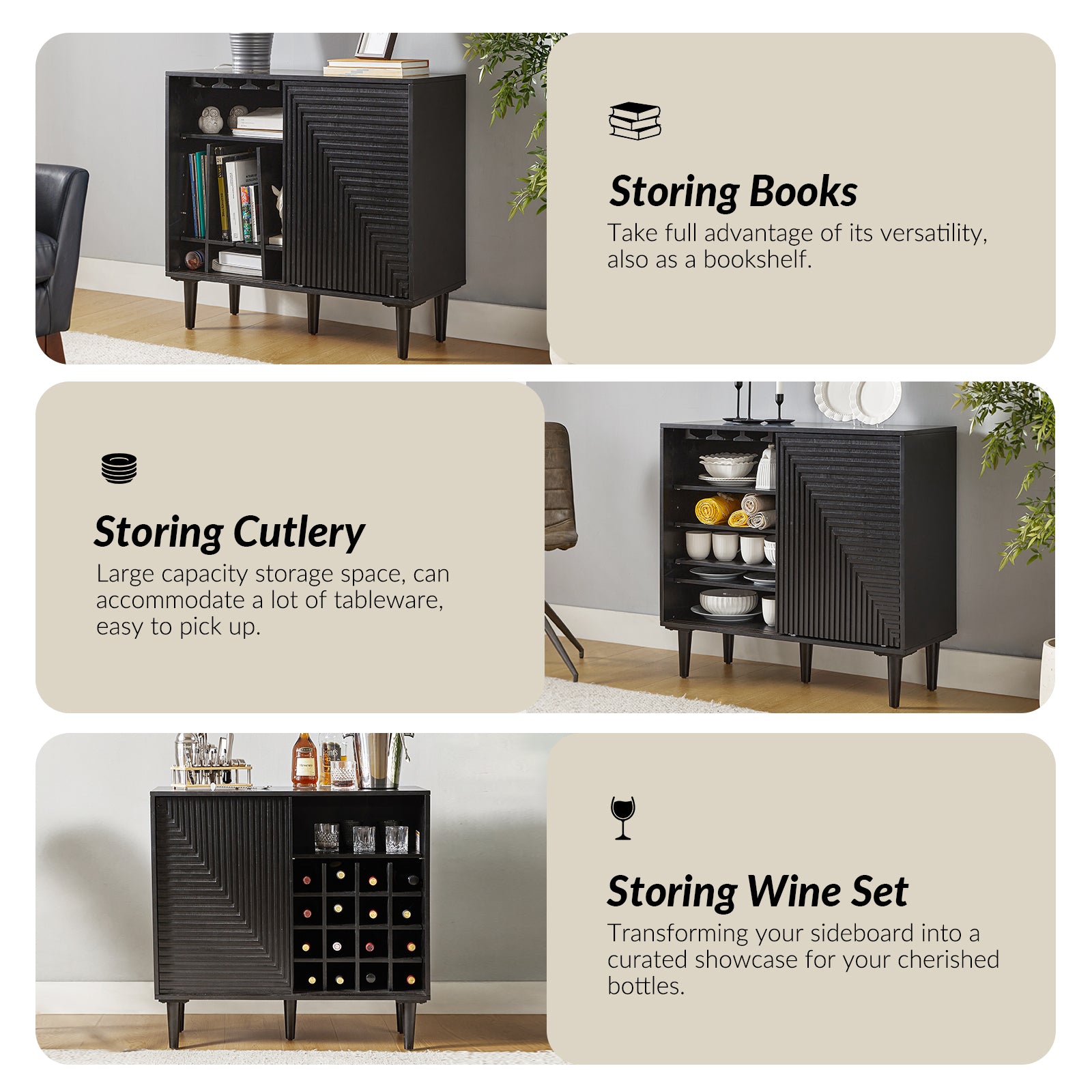 Undine Accent Cabinet in Black