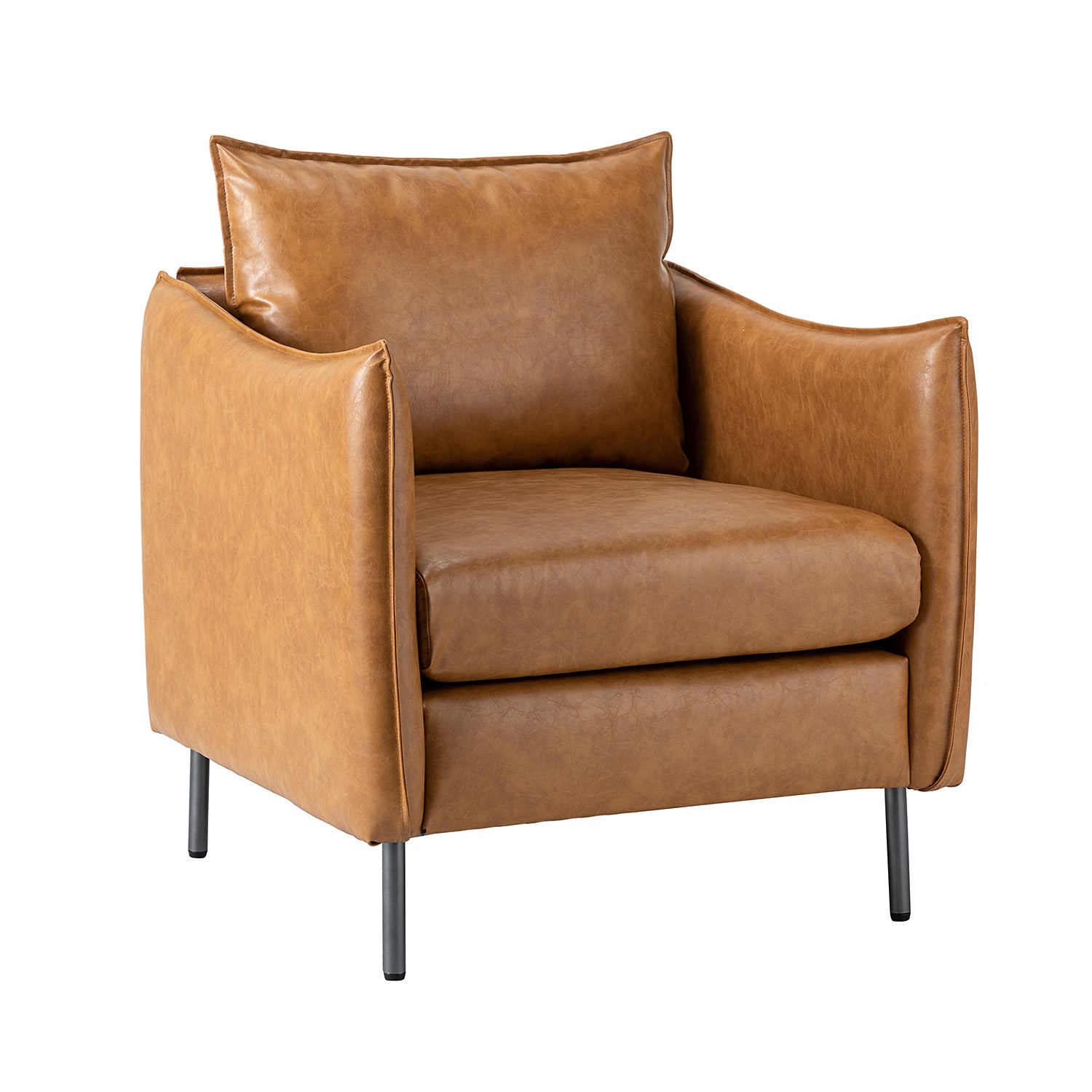 Georges Vegan Leather Armchair in Camel