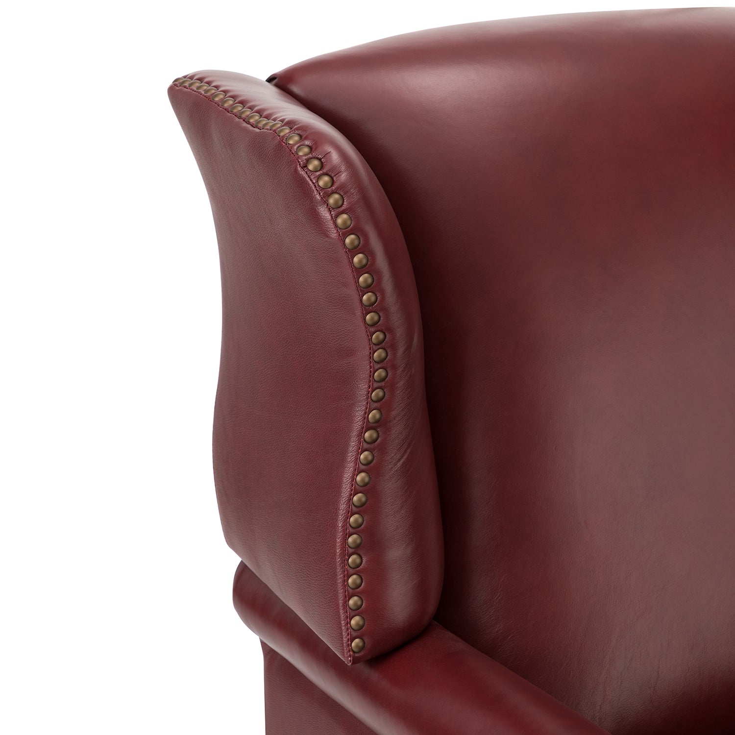 Baptist Genuine Leather Armchair in Burgundy